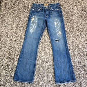 BKE ALEC Embellished Flare Jeans Distressed Blue Denim Bootcut Size 30 REGULAR